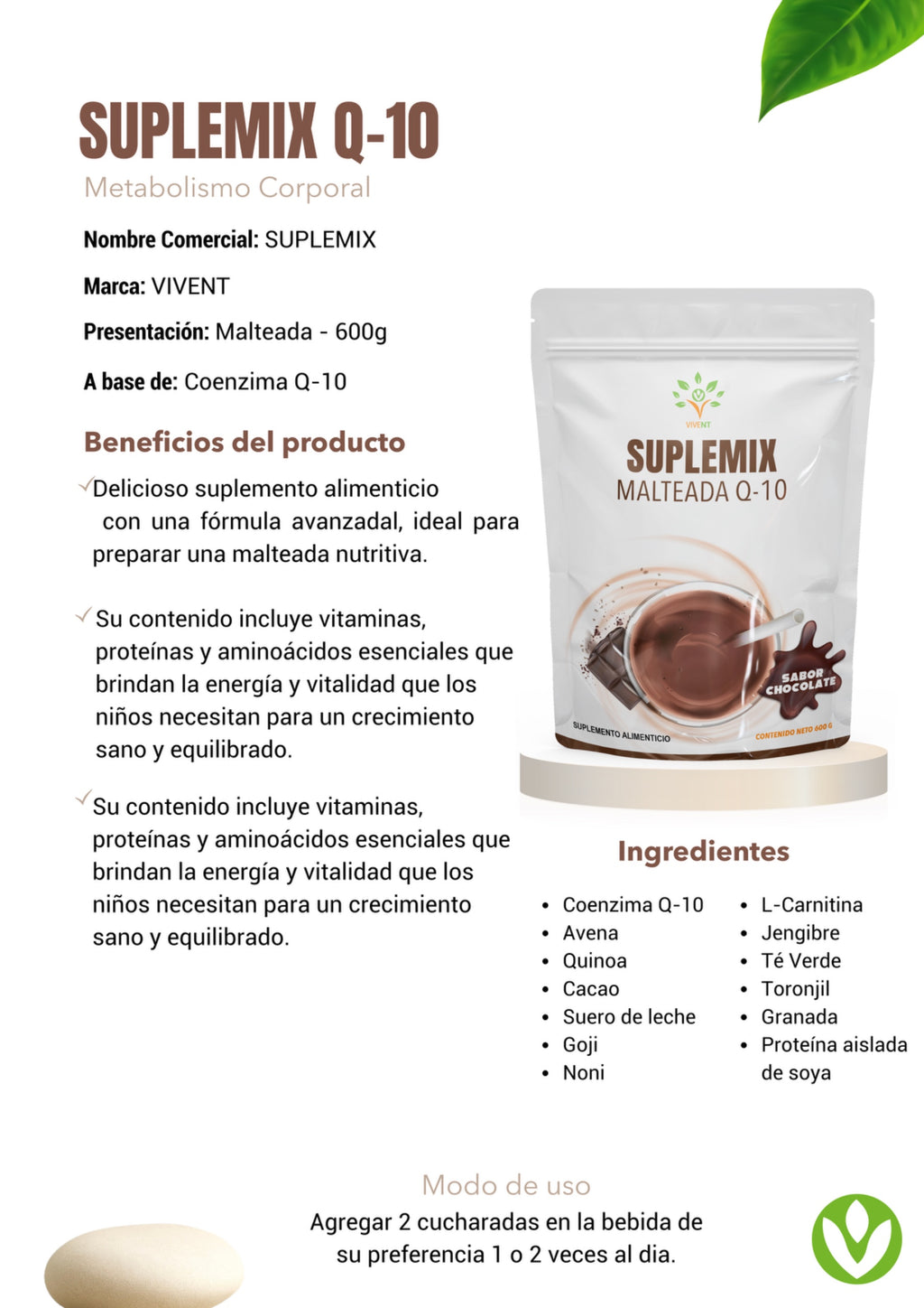 Suplemix Q10 chocolate