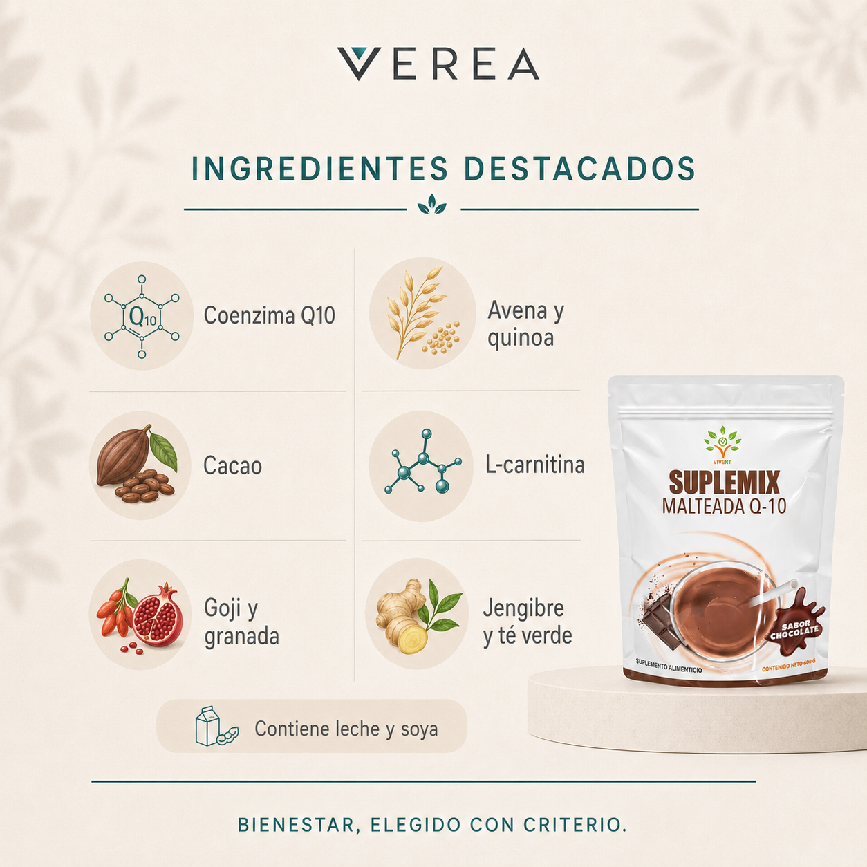 Suplemix Q10 Chocolate | Malteada con Coenzima Q10