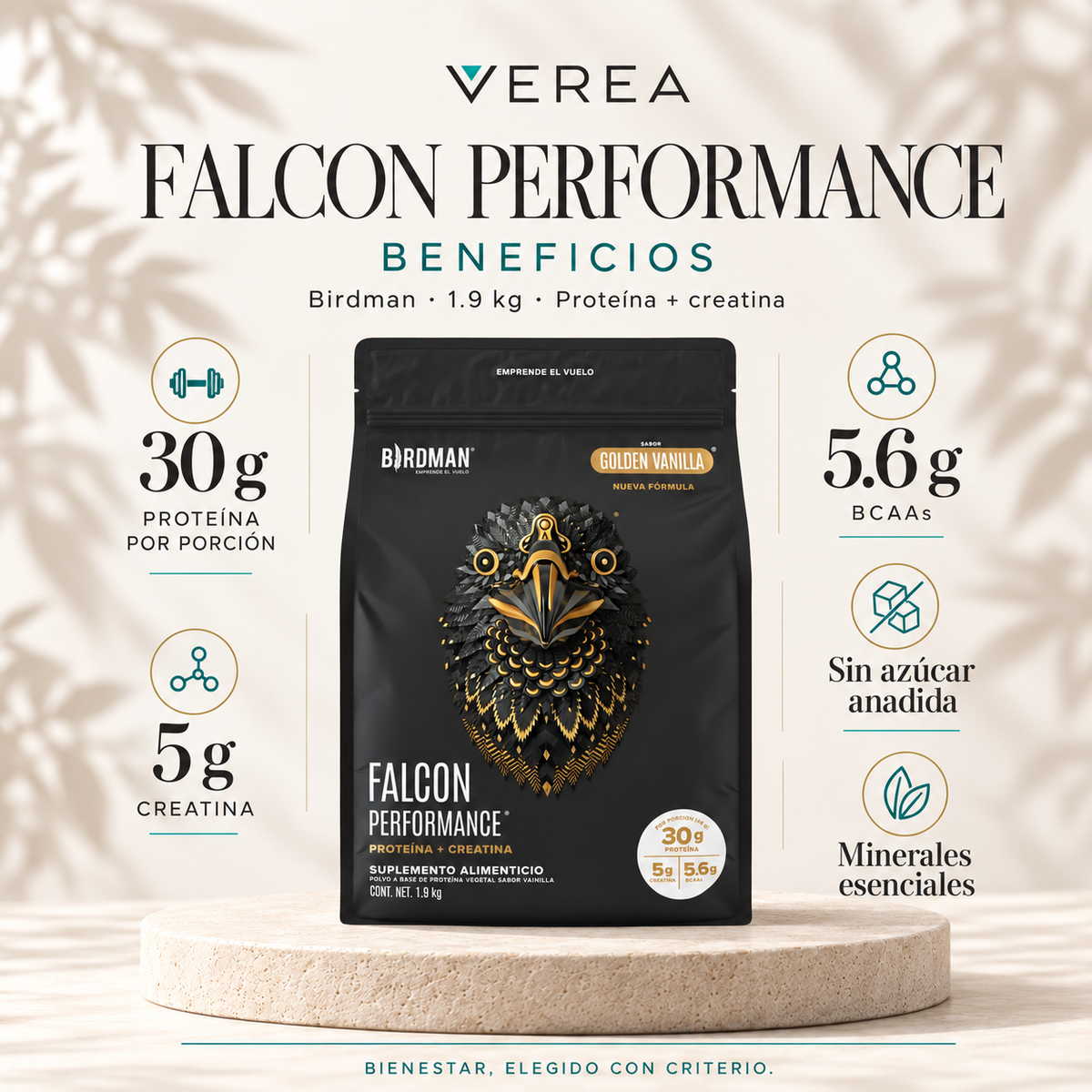 Birdman Falcon Performance 1.9 kg | Proteína Vegetal + Creatina