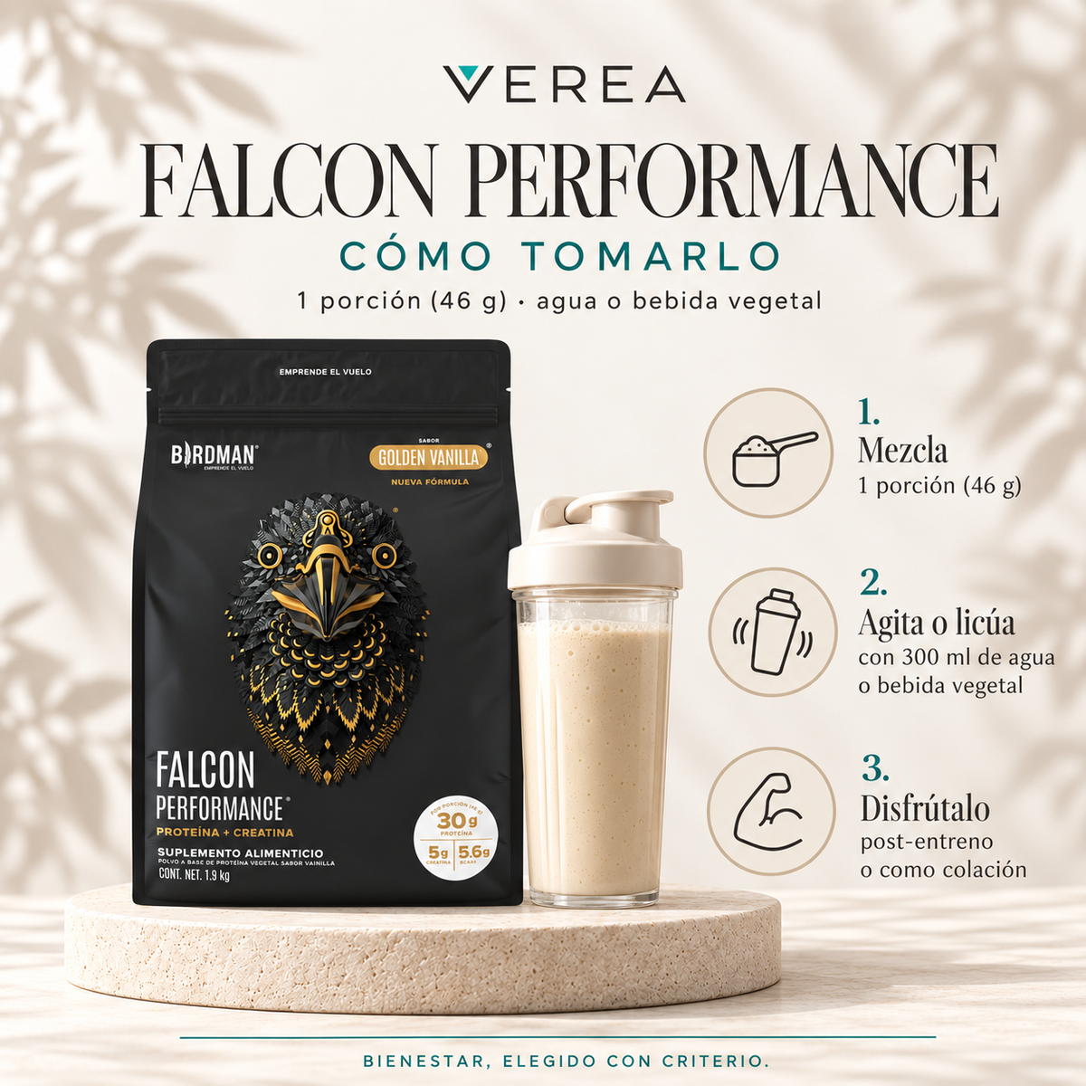 Birdman Falcon Performance 1.9 kg | Proteína Vegetal + Creatina