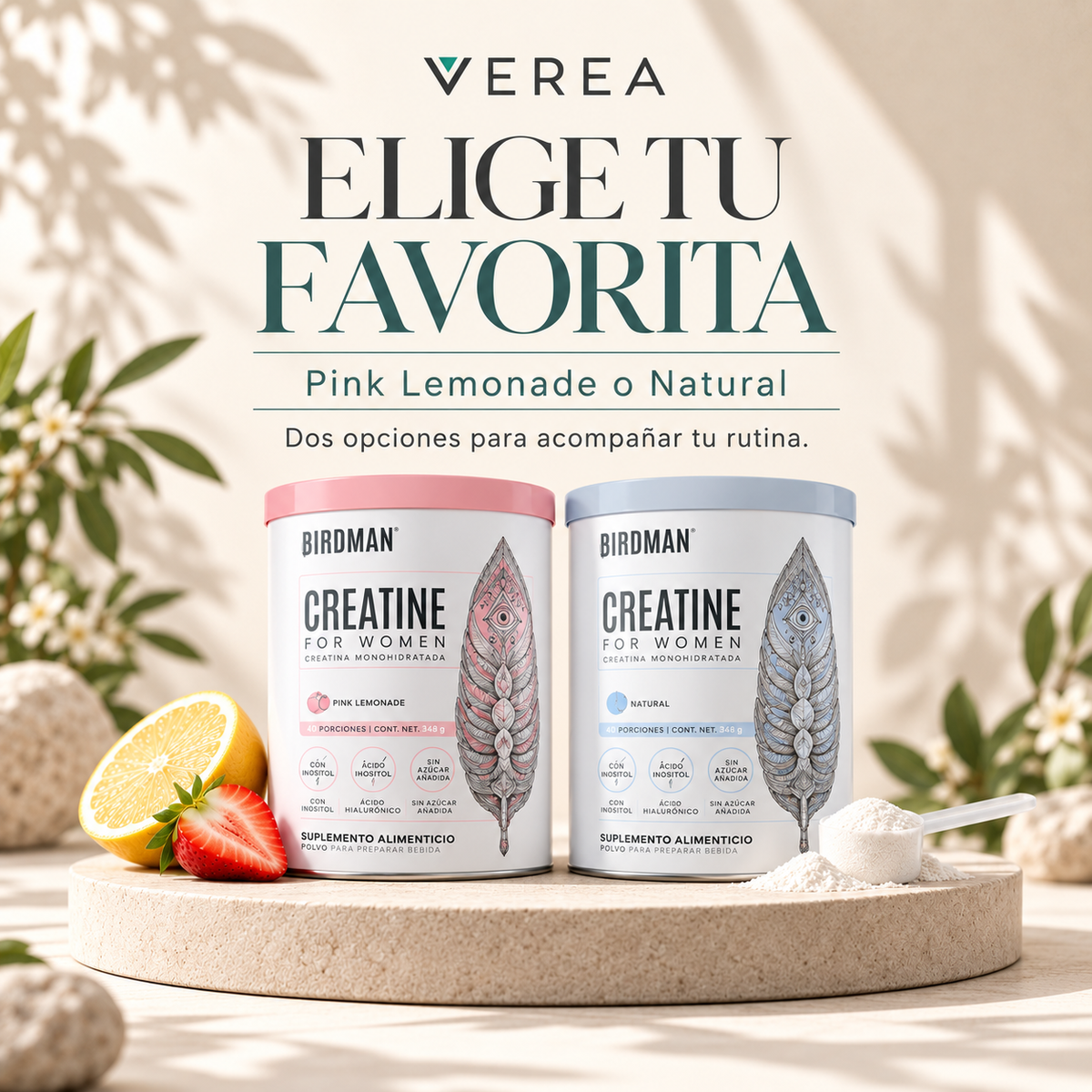 Birdman Creatine for Women 348 g | Creatina con Inositol y Ácido Hialurónico