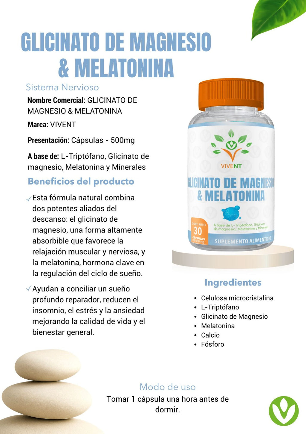 Glicinato de Magnesio y Melatonina