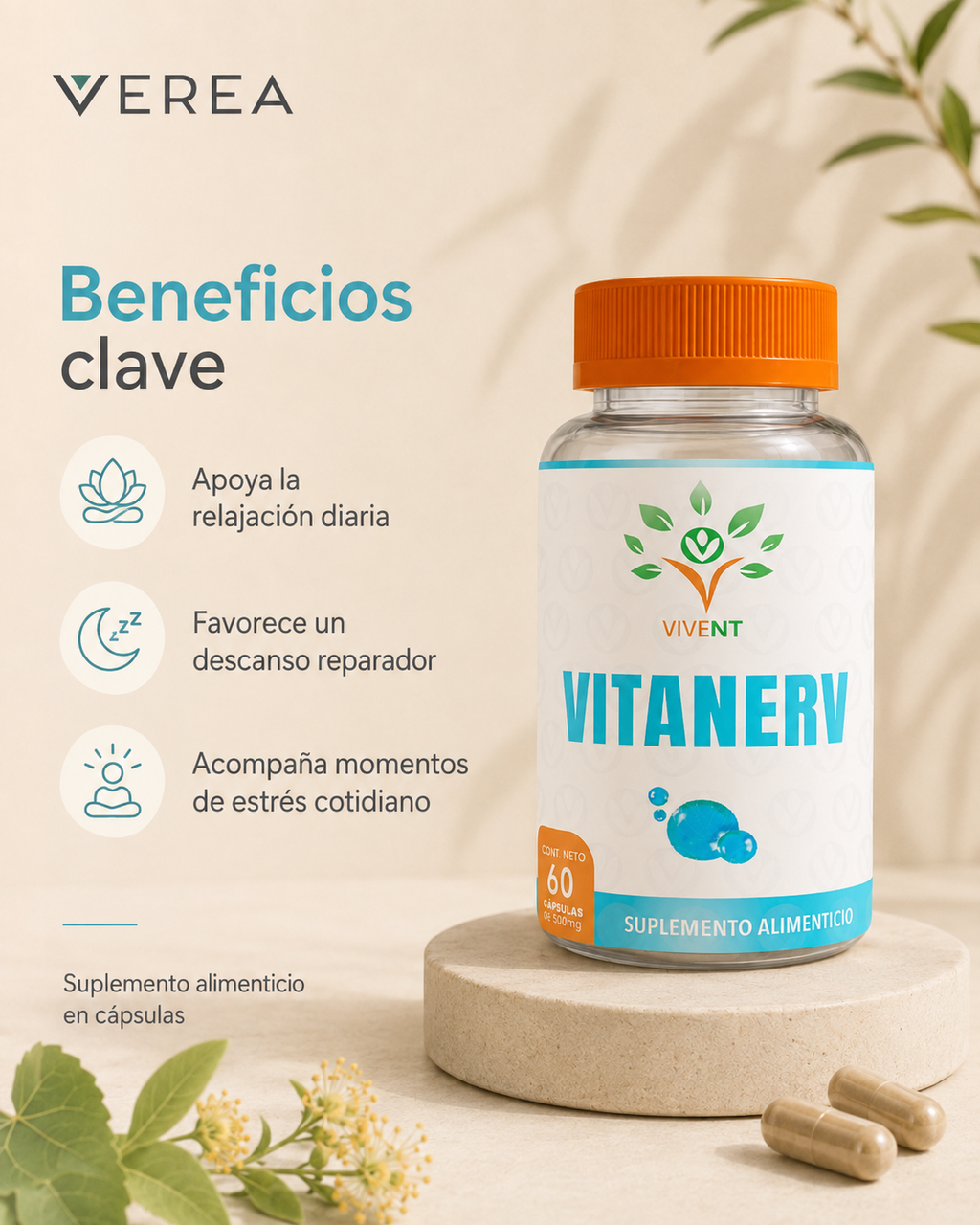 Vitanerv | Fórmula Herbal para Calma y Descanso | VEREA