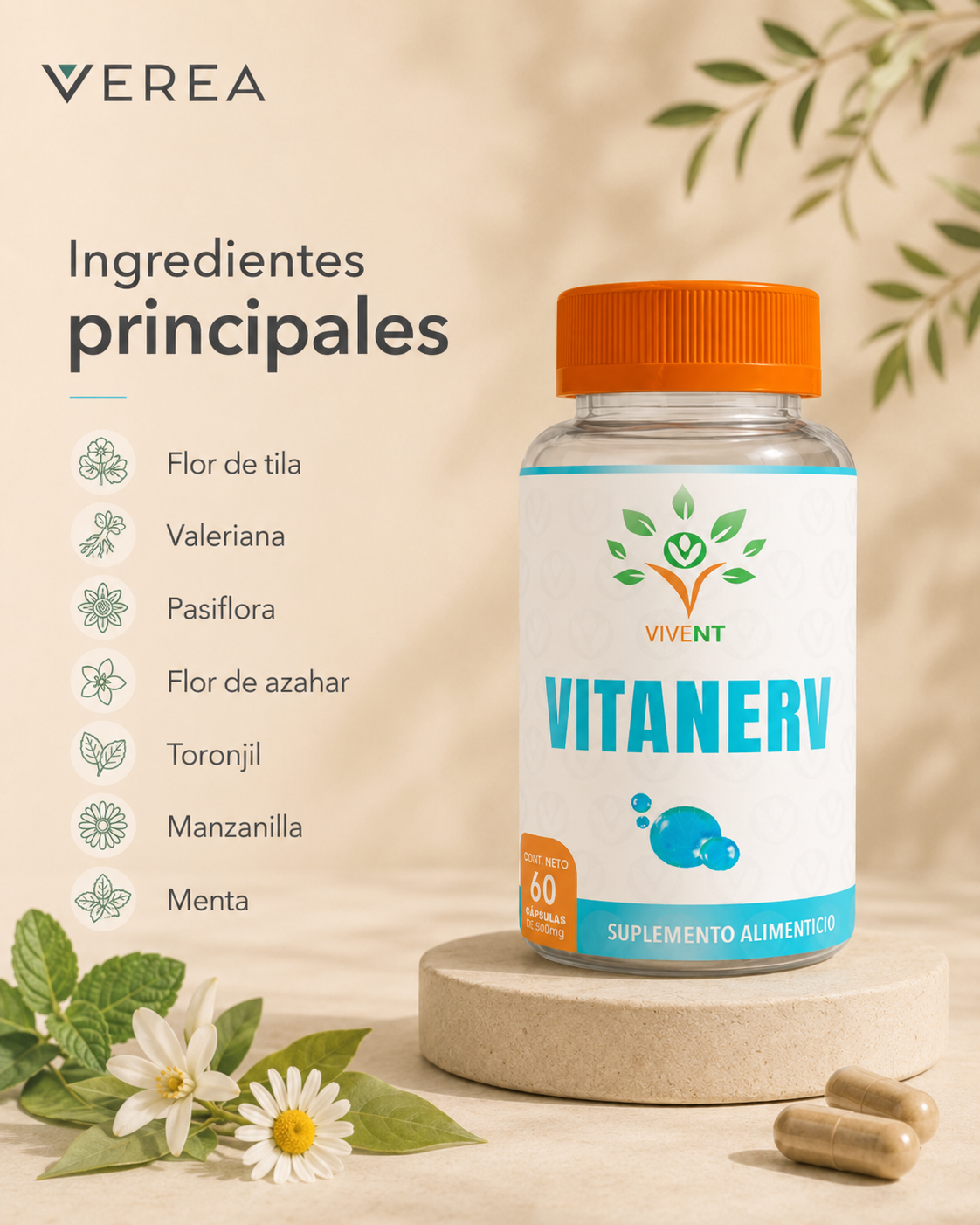 Vitanerv | Fórmula Herbal para Calma y Descanso | VEREA