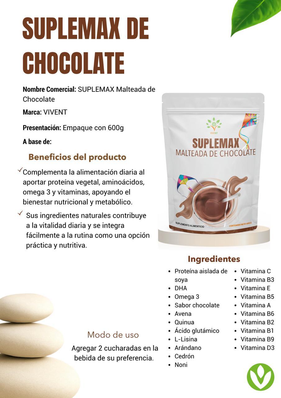 Malteada de chocolate Suplemax